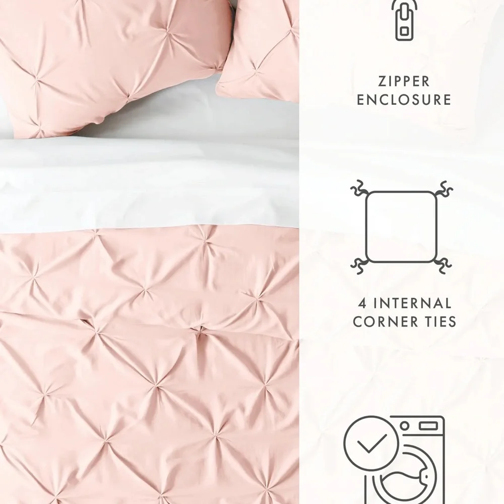 NWOT HOMESPUN Premium Ultra Soft 2-Piece Pinch Pleat Twin Duvet Cover